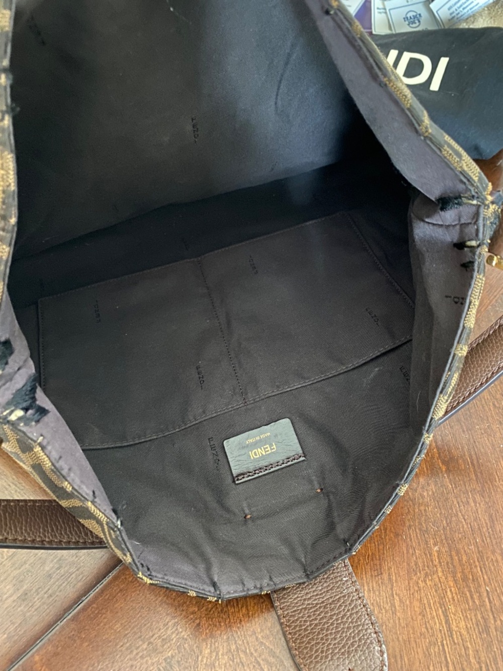 FENDI Canvas XL Hobo/Tote NO SHOULDER STRAP - FOR PARTS OR ADD YOUR OWN STRAP - Picture 7 of 11
